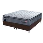 Cama Box Marrom e Colchão Queen Lavish Molas Ensacadas Sealy