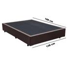 Cama Box Premium Tecido Sintético Marrom Casal 1,38 x 1,88 x 0,32