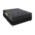 Cama Box Preta e Colchão Casal Espuma Super Firme D60 Portobel