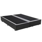 Cama Box Queen Bipartido King Design Sintético Cinza 158x198x40