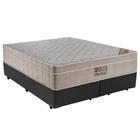 Cama Box Queen Bipartido Sintético + Colchão Ortobom Airtech Molas Ensacadas 158x198x65