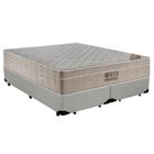 Cama Box Queen Bipartido Sintético + Colchão Ortobom Airtech Molas Ensacadas 65x158x198 Branco