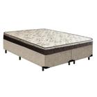 Cama Box Queen Bipartido Suede + Colchão Elegance Ortopédico Espuma D33 Extra Firme 158x198x63 Bege