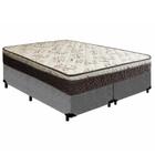 Cama Box Queen Bipartido Suede + Colchão Elegance Ortopédico Espuma D33 Extra Firme 158x198x63 Cinza