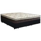 Cama Box Queen Bipartido Suede + Colchão Elegance Ortopédico Espuma D33 Extra Firme 158x198x63