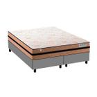 Cama Box Queen Cinza Smart Milano Plumatex Molas Ensacadas