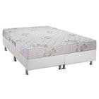 Cama Box Queen: Colchão Espuma D45 Luckspuma Gran Luck Floral + Base CRC Courano White(158x198)