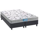 Cama Box Queen: Colchão Espuma D45 Probel /EP Guarda Costas Próextreme Double Face + Base CRC Suede Gray(158x198)