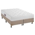 Cama Box Queen: Colchão Espuma Herval Top + Base CRC Suede Bege(158x198)