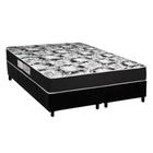 Cama Box Queen: Colchão Espuma Luckspuma D45 Gran Luck Pro + Base CRC Suede Black(158x198)