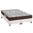 Cama Box Queen: Colchão Espuma Ortobom D45/EP Fort Tech ISO 150 + Base CRC Courano White(158x198)