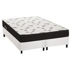 Cama Box Queen: Colchão Espuma Ortobom D45 Light + Base CRC Courano White(158x198)