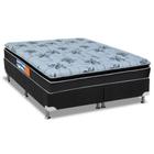 Cama Box Queen: Colchão Espuma Probel D28 Guarda Costas Premium Multi Firme + Base CRC Suede Black(158x198)