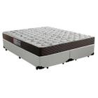 Cama Box Queen Colchão Mola Ensacada Belos Sonhos + Box Sintético 67x158x198 Branco