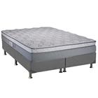 Cama Box Queen: Colchão Molas Ensacadas Luckspuma MasterPocket New Maxi + Base CRC Suede Gray(158x198)