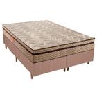 Cama Box Queen: Colchão Molas Ensacadas Paropas MasterPocket  Marcelly Ibiza + Base CRC Suede Bege(158x198)