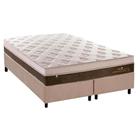 Cama Box Queen: Colchão Molas Ensacadas Plumatex MasterPocket Personalle + Base CRC Suede Bege(158x198)