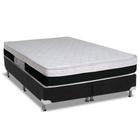 Cama Box Queen: Colchão Molas Luckspuma MasterPocket Ensacadas Roma + Base CRC Suede Black(158x198)