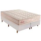 Cama Box Queen: Colchão Molas MasterPocket Ensacadas Paropas   Aghata + Base CRC Rústico Branco(158x198)