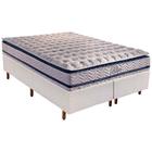 Cama Box Queen: Colchão Molas MasterPocket Ensacadas Paropas Blue + Base CRC Rústico Branco(158x198)