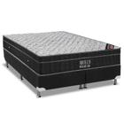 Cama Box Queen: Colchão Molas Ortobom Nanolastic Airtech Progressive + Base CRC Suede Black(158x198)