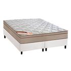 Cama Box Queen: Colchão Molas Pocket Ensacadas Castor Revolution Híbrido + Base CRC Courano Branco(158x198)