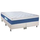 Cama Box Queen: Colchão Molas Probel Prolastic Blue + Base CRC Courano Branco(158x198)