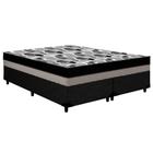 Cama Box Queen: Colchão Ortopédico Ortobom D33/EP Anatômico ISO 100 Double Face + Base CRC Courano Black(158x198x20)