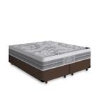 Cama Box Queen Marrom + Colchão de Molas Ensacadas - Castor - Gold Star Gran Plush 158cm