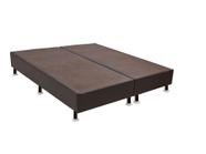 Cama Box Queen Size Bi-Partida 158x198x36 Suede Marrom