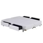 Cama Box QUEEN SIZE Branco Bipartido Universal 4 Gavetas - 158x198