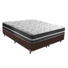 Cama + Box Queen Size Marrom Classic Black Molas Ensacadas