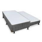 Cama Box SOLTEIRÃO / VIÚVA Universal Cosmopolita com Bicama de molas Cinza Rajado- 120x200