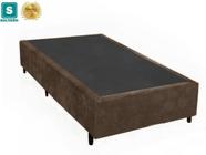 Cama Box Solteiro Acolchões Suede Marrom 40x78x188