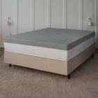 Cama Box Solteiro Bege com Colchão Guldi Dream Mola Ensacada (30x88x188) Cinza e Branco