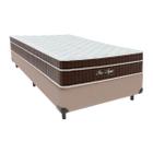 Cama + Box Solteiro Bege New Aspen Molas Ensacadas 88x188