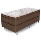 Cama Box Solteiro (Box + Colchão) 88x188x73 Rubi Prorelax Pillow In Turn Free - Marrom