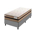 Cama Box Solteiro Cinza Smart Milano Plumatex Molas Ensacadas