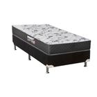 Cama Box Solteiro: Colchão Anatômico Herval D28/AG65 Ortopedic Black + Base CRC Suede Black(88x188)