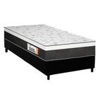 Cama Box Solteiro: Colchão Anatômico Plumatex D28 Falcon Ultra Firme + Base CRC Suede Black(88x188)