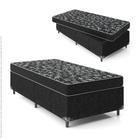 Cama Box Solteiro + Colchão Espuma D20 - 51x88x188cm - Suede Preto