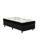 Cama Box Solteiro Colchão Espuma D23 Bambo Branco Ducci + Box Suede Preto (54x78x188)