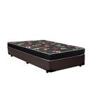 Cama Box Solteiro Colchão Espuma D28 Oriental Preto Ducci + Box Sintético Marrom (54x78x188)