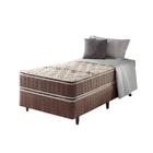 Cama Box Solteiro + Colchão Espuma D70/D28 2 Pillow Top Orleans 88x188x63cm