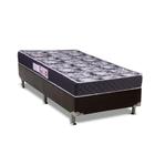 Cama Box Solteiro: Colchão Espuma Luckspuma D33 Supreme + Base CRC Suede Black(88x188)