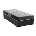 Cama Box Solteiro Colchão Mola Bonnel Premium + Box Sintético 60x88x188 Cor:Cinza