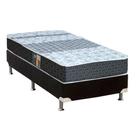 Cama Box Solteiro: Colchão Molas Bonnel Castor  Class Slim + Base CRC Suede Black(88x188)