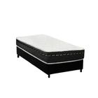 Cama Box Solteiro: Colchão Molas Bonnel Luckspuma Eagle Spring + Base CRC Suede Black(88x188)