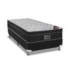 Cama Box Solteiro: Colchão Molas Bonnel Ortobom Nanolastic Airtech Progressive + Base CRC Suede Black(88x188)