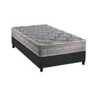 Cama Box Solteiro: Colchão Molas Ensacadas Anjos Royal + Base CRC Suede Gray(88x188)